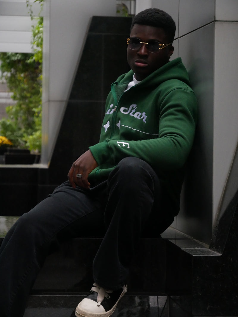 Forest Green Twin Star Zip-up