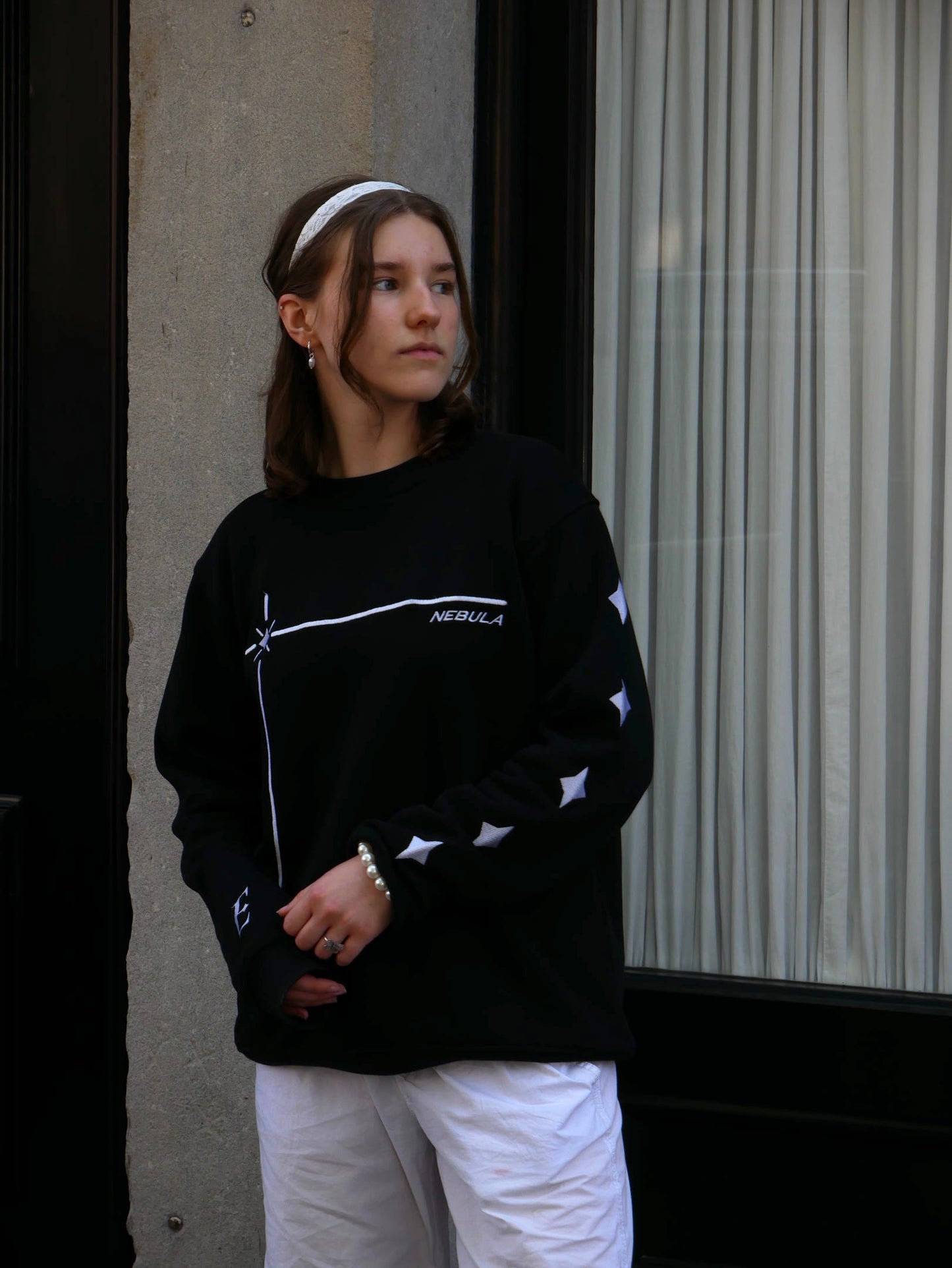 Black & White Nebula Crewneck